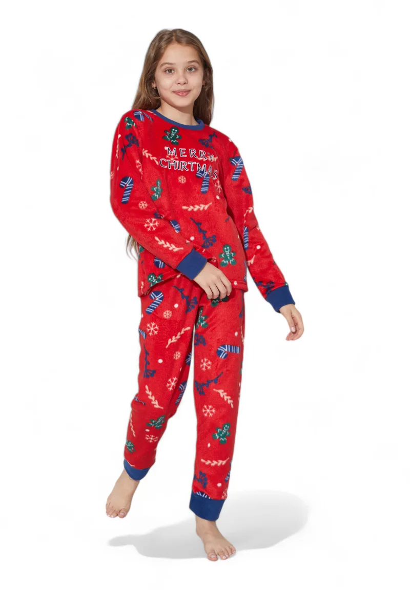 Πιτζάμα παιδική Fleece Merry Christmas Sexen SXN23072-K-Κόκκινο