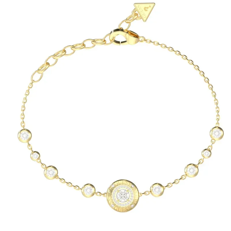 Βραχιόλι με λευκές πέτρες Guess Sparks Χρυσό Stainless Steel JUBB06274JWYGL JUBB06274JWYGL Ατσάλι