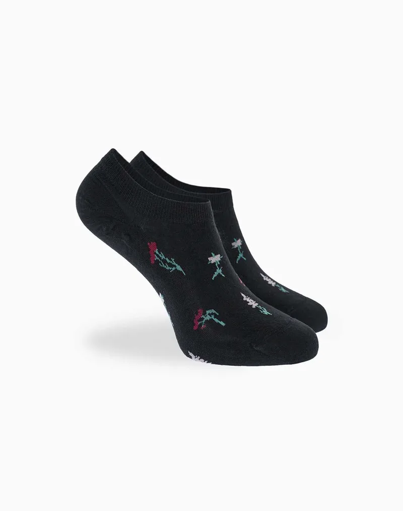 WALK ΓΥΝΑΙΚΕΙΕΣ SNEAKER ΚΑΛΤΣΕΣ BAMBOO ΜΕ ΣΧΕΔΙΟ W335-14-02 Black