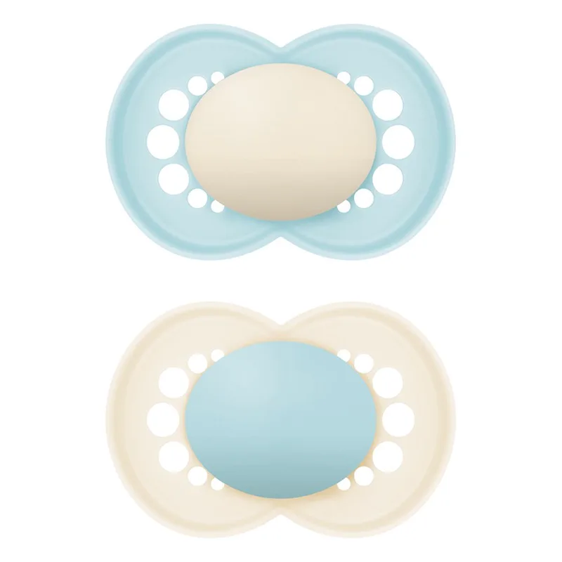Mam Original Silicone Soother 16m+ Ορθοδοντική Πιπίλα Σιλικόνης με Θήκη Μεταφοράς & Αποστείρωσης 2 Τεμάχια, Κωδ 278SUc - Γαλάζιο / Κρεμ