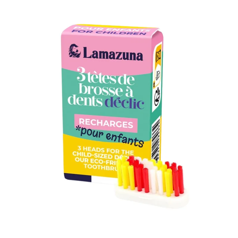 Lamazuna Set of 3 Toothbrush Heads for Children, 6 g