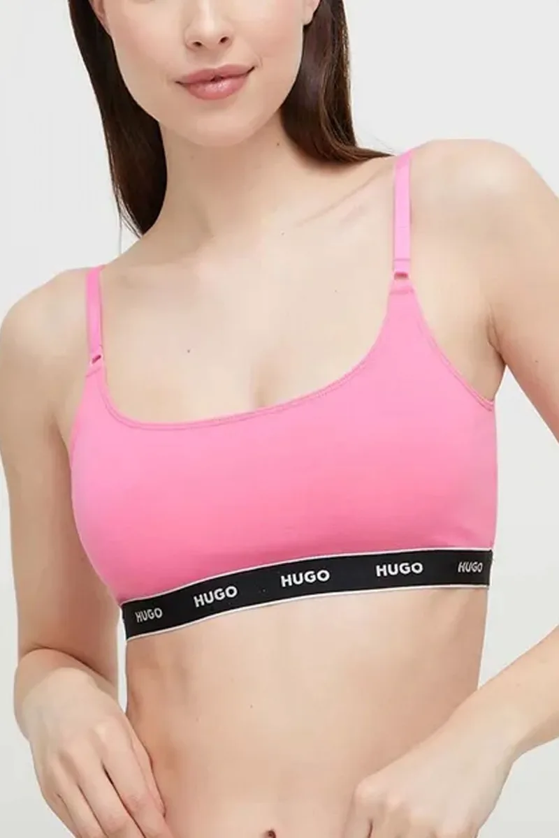 HUGO ΕΣΩΡΟΥΧΟ TWIN BRALETTE STRIPE ΡΟΖ-ΓΑΛΑΖΙΟ