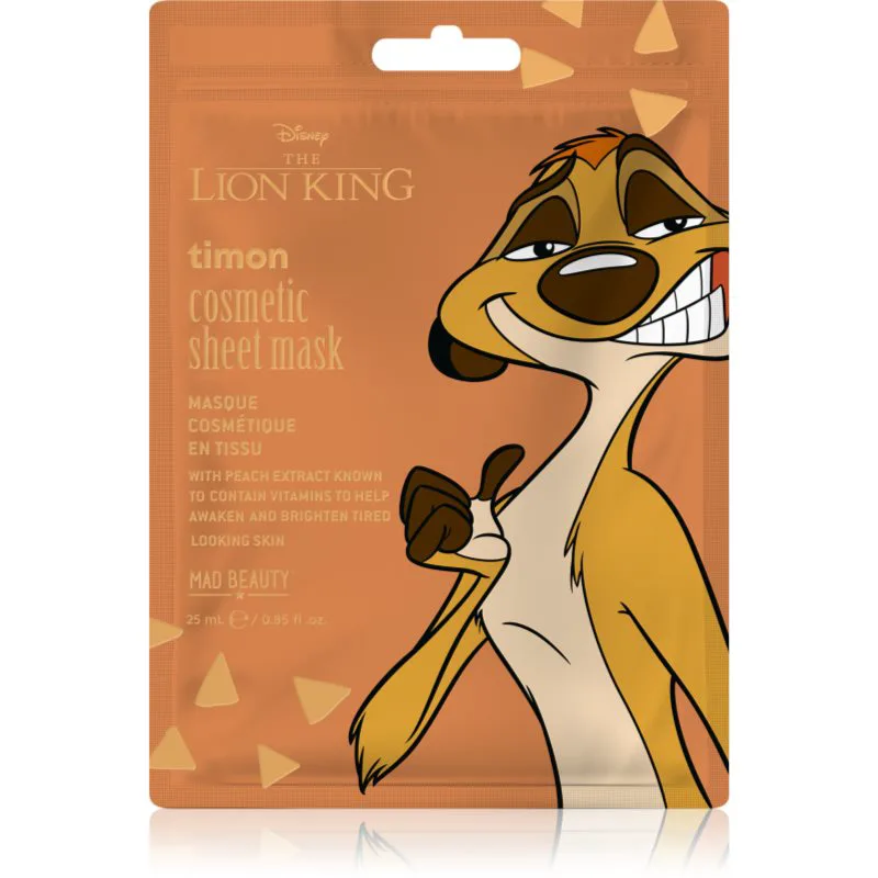 Mad Beauty Lion King Timon φύλλο μάσκας για έντονη ενυδάτωση 25 ml