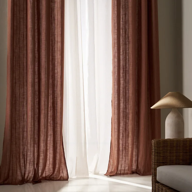 Κουρτίνα με σιρίτι Gofis Home Nysera Rust 20-04-705-2/13 140x295