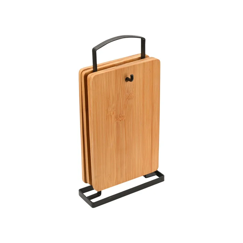 Estia Σετ Επιφάνειες Κοπής Bamboo Essentials 5 Τεμ Με Βάση Μεταλλική