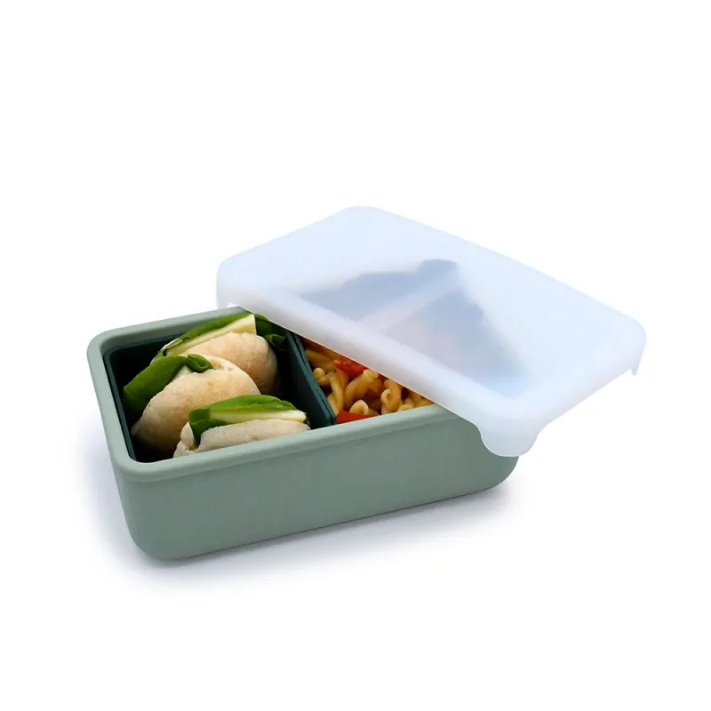 Φαγητοδοχείο Σιλικόνης Με 2 Χωρίσματα Bento Sage/Cactus 700ml Melii MEL22330 (Υλικό: Σιλικόνη, Χρώμα: Λαδί) - Melii - MEL22330