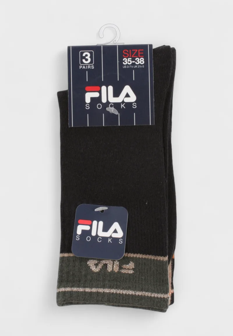 FILA Παιδικές Κάλτσες για Κορίτσι Σετ 3 Τεμαχίων) Teddy| Άνετες & Βαμβακερές F8269-861-Πολύχρωμο