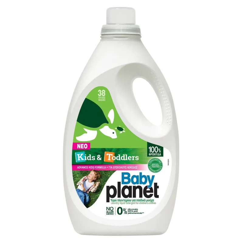 Baby Planet Kids & Toddlers Laundry Liquid Detergent for Children's Clothes Υγρό Πλυντηρίου Ρούχων για Παιδικά Ρούχα 2204ml