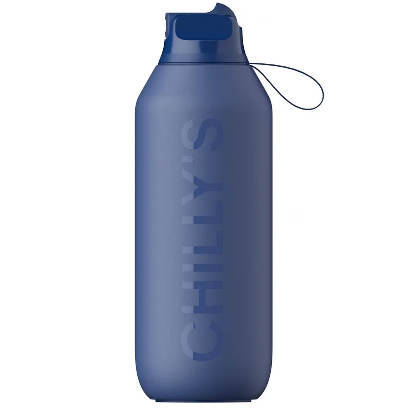 Chilly's Series 2 Flip Sport Bottle Ανοξείδωτος Θερμός με Καλαμάκι & Αντιμικροβιακό Στόμιο για Κρύα Ροφήματα 500ml, Κωδ 22607 - Whale Blue