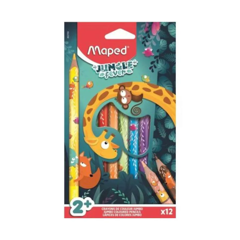 Maped Ξυλομπογιές Jumbo Jungle Fever 12 Χρώματα