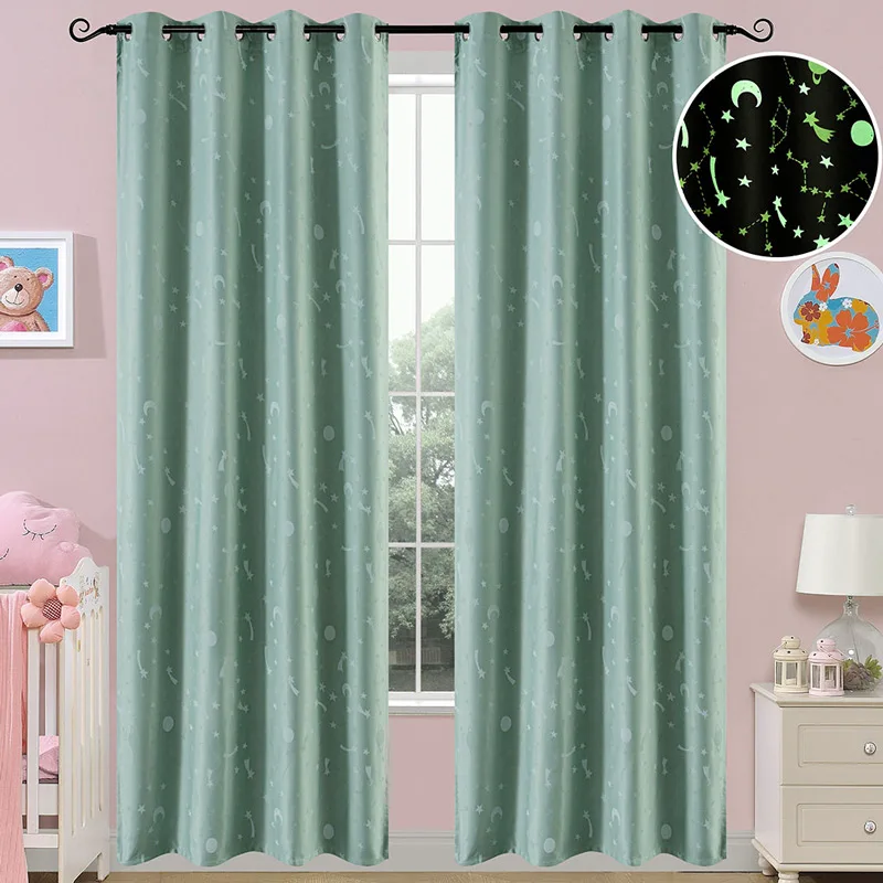 Κουρτίνα Φωσφοριζέ 140x260 Με Τρουκς Beauty Home 6140 Mint 140x260Υ