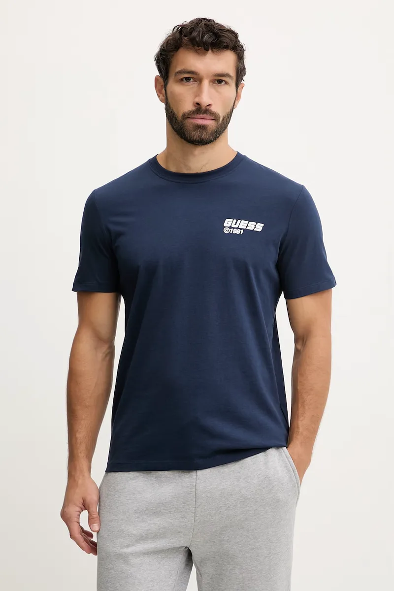 Βαμβακερό μπλουζάκι Guess LAURO