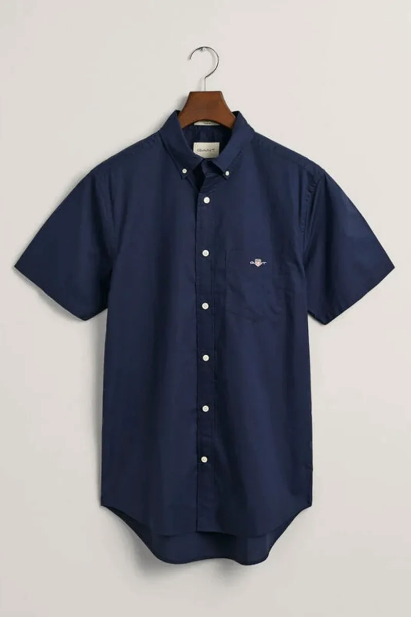 GANT REG ΠΟΥΚΑΜΙΣΟ POPLIN SS ΜΠΛΕ