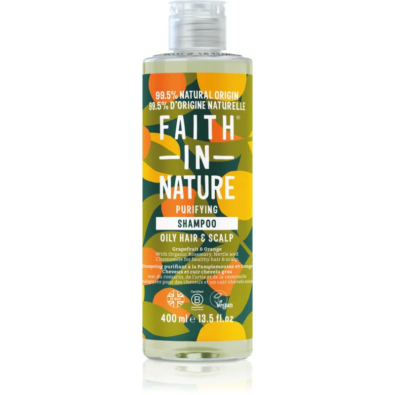 Faith In Nature Grapefruit & Πορτοκαλί φυσικό σαμπουάν για κανονικά έως λιπαρά μαλλιά 400 ml
