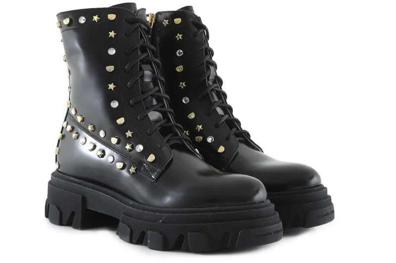Μποτάκια Chiara Ferragni Studs Vegan CF3037_001-BLACK VEGAN Γυναικείο