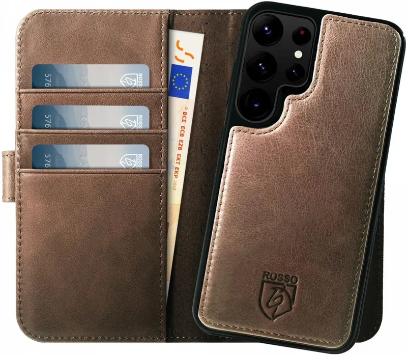 Θήκη Samsung Galaxy S24 Ultra - Κόκκινο Elite Δερμάτινο Πορτοφόλι με MagSafe - Brown (8719246426742)