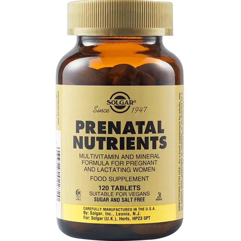 Solgar Prenatal Nutrients Συμπλήρωμα Διατροφής Πολυβιταμινών, Μετάλλων & Ιχνοστοιχείων για την Υποστήριξη της Εγκυμοσύνης & του Θηλασμού 120tabs