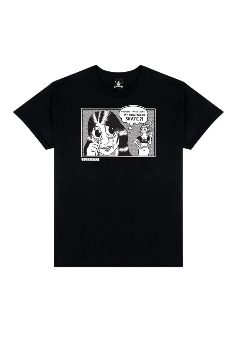 THRASHER T-Shirts THRASHER X TOY MACHINE GIRLFRIEND - ΜΑΥΡΟ-311621-BLACK