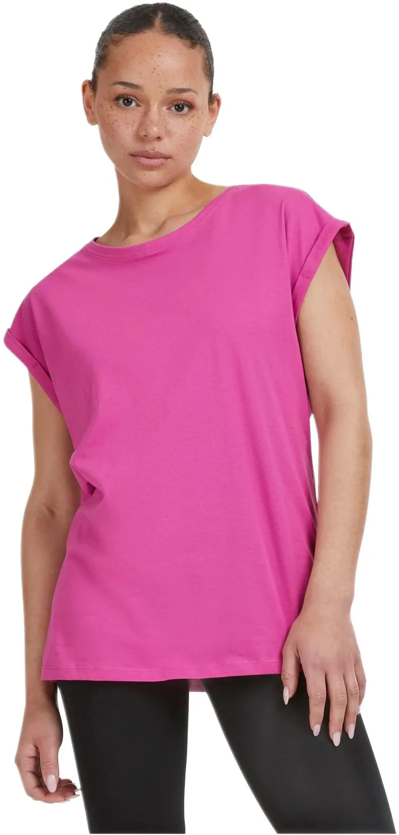 Ladies Extended Shoulder Tee Urban Classics TB771-02260 brightviolet