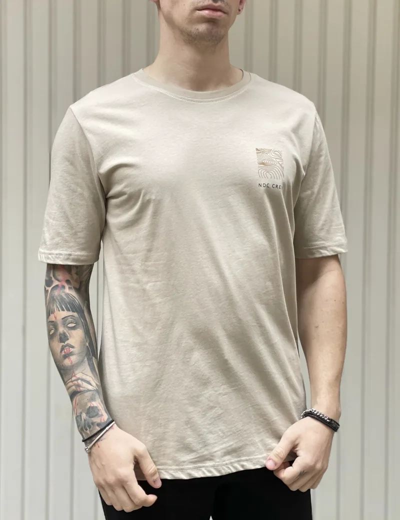 NDC ανδρικό μπεζ Tshirt με τύπωμα 222914F