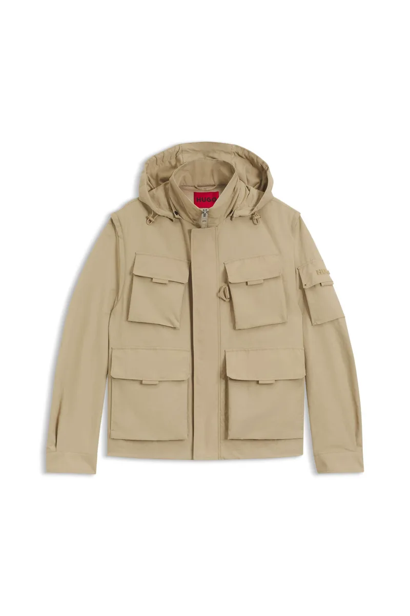 Hugo Boss ανδρικό μπoυφάν μονόχρωμο με τσέπες "Baltero2611" - 50552675 Μπεζ