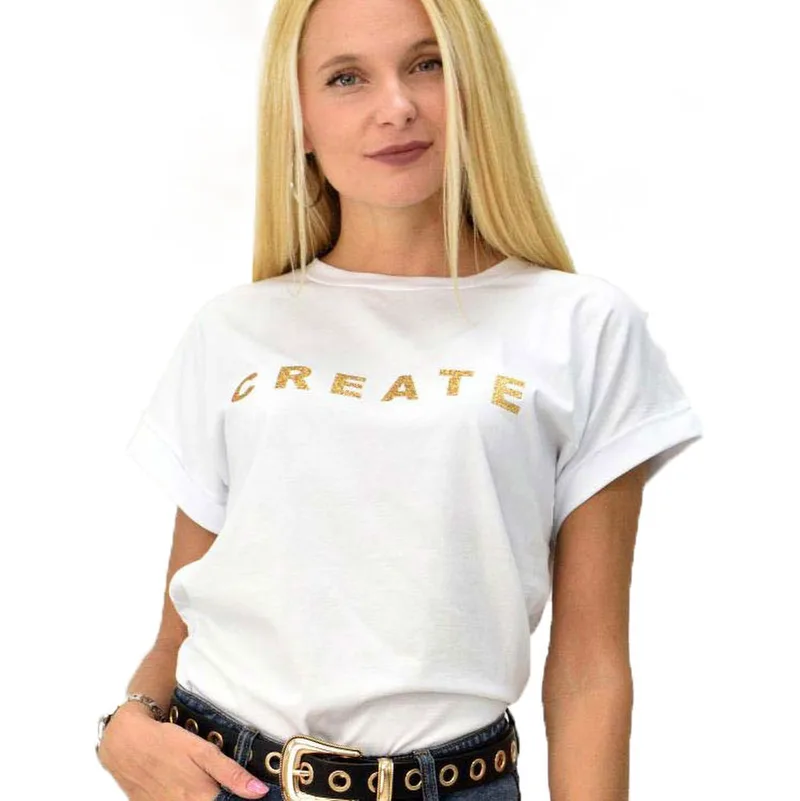 T-shirt με τύπωμα create Λευκό 8088