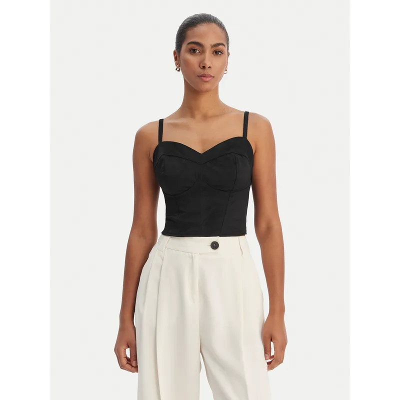 Guess Τοπ W6RH03 WJ472 Μαύρο Slim Fit