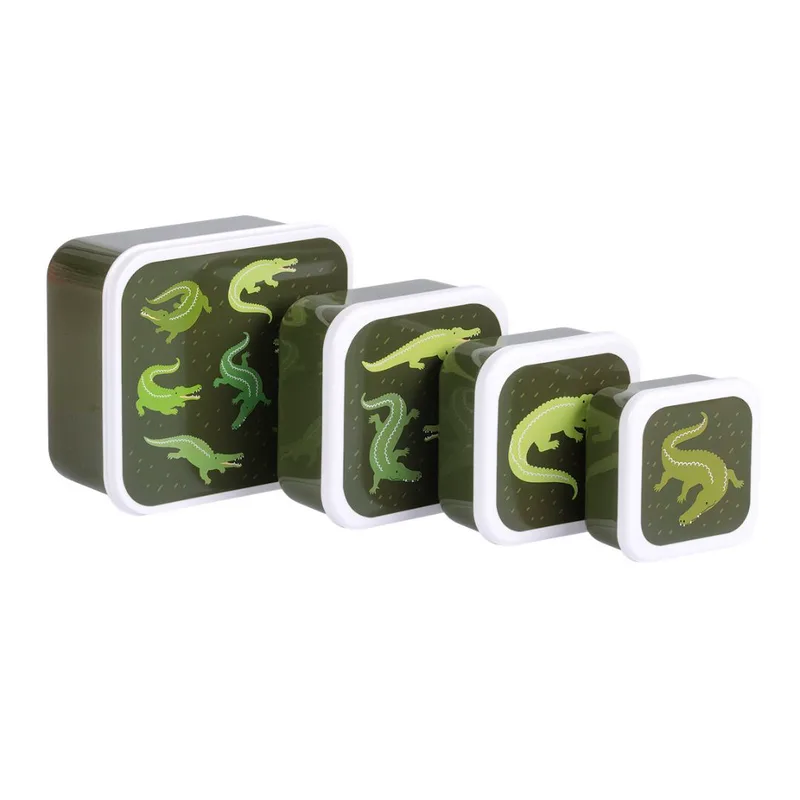 Σετ 4 δοχεία φαγητού Lunch & Snack Box Crocodiles - A little lovely company