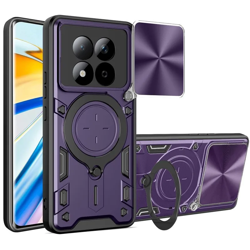 Θήκη Shockproof Ringstand Slide Camera Purple Xiaomi Redmi Note 15 Pro+ 5G