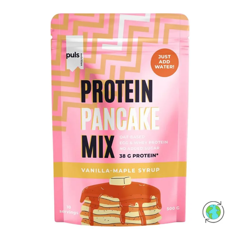 Μείγμα για Pancake Πρωτεΐνης με Βανίλια & Σιρόπι Σφένδαμου – Puls Nutrition – 550gr Φινλανδία High Protein No Sugar Added