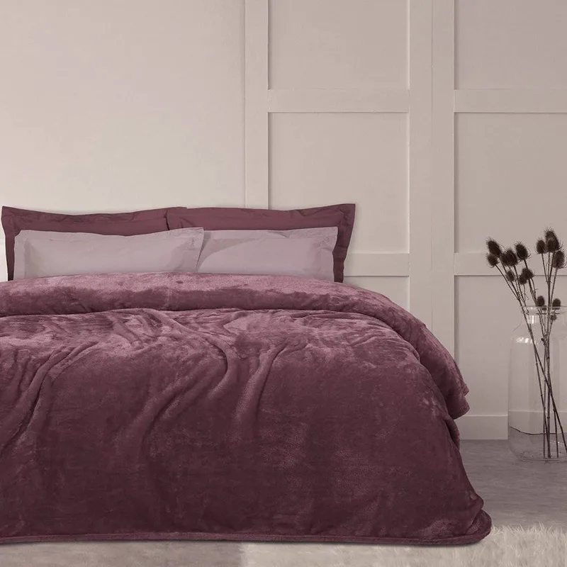 ΚΟΥΒΕΡΤΑ ΥΠΕΡΔΙΠΛΗ DAS HOME VELOUR 1347 ΡΟΔΙ 220X240CM