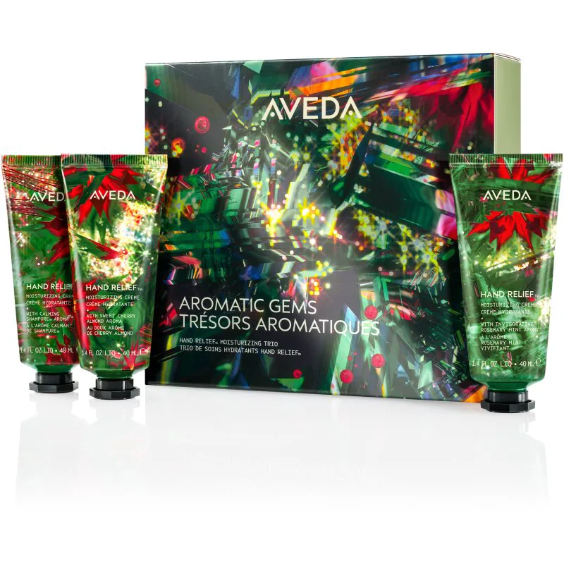 Aveda Holiday Aromatic Gems Hand Relief™ Moisturizing Trio χριστουγεννιάτικο σετ δώρου για τα χέρια