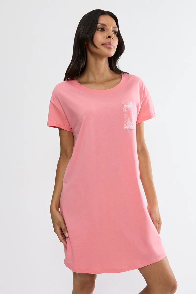 Triumph γυναικείο κοντομάνικο βαμβακερό νυχτικό Nightdresses NDK X 02-10225066-00BE