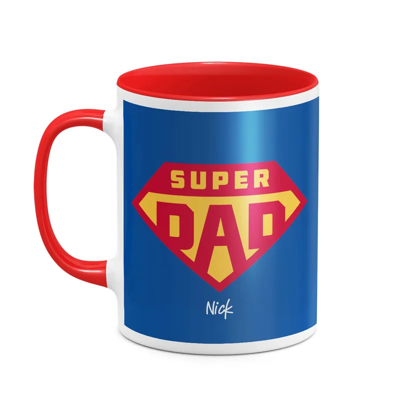 Super Dad - Man - Κούπα - Κόκκινο - Απλή