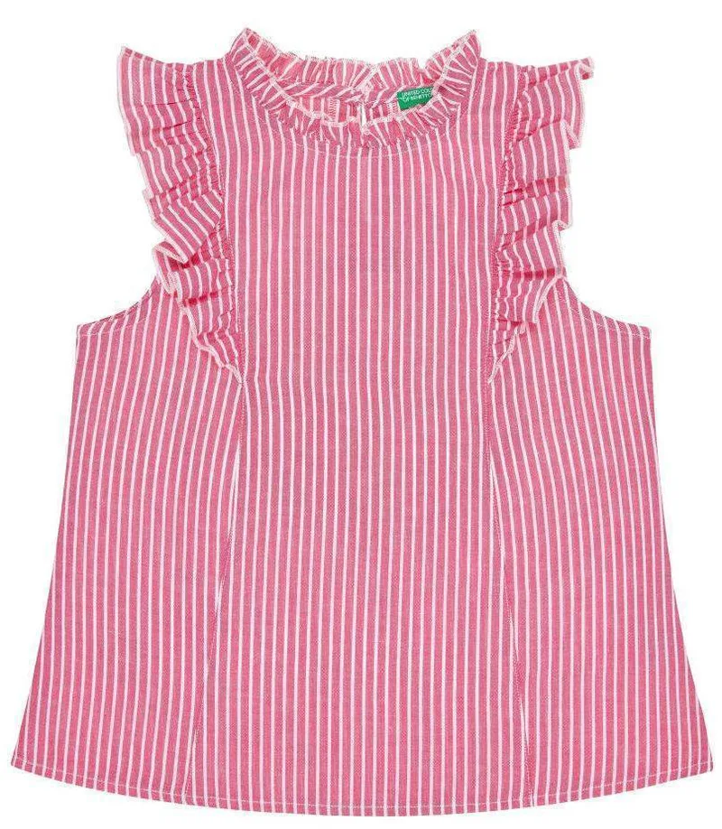 TOP BENETTON FUNZIONE GIRL ΛΕΥΚΟ/KOKKINO (82 CM)-(1-2 ΕΤΩΝ)
