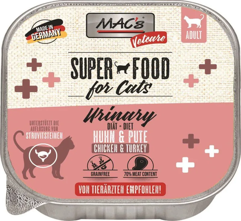 ΥΓΡΗ ΤΡΟΦΗ ΓΑΤΑΣ MACS VETCARE URINARY ΚΟΤΟΠΟΥΛΟ - ΓΑΛΟΠΟΥΛΑ (100GR)