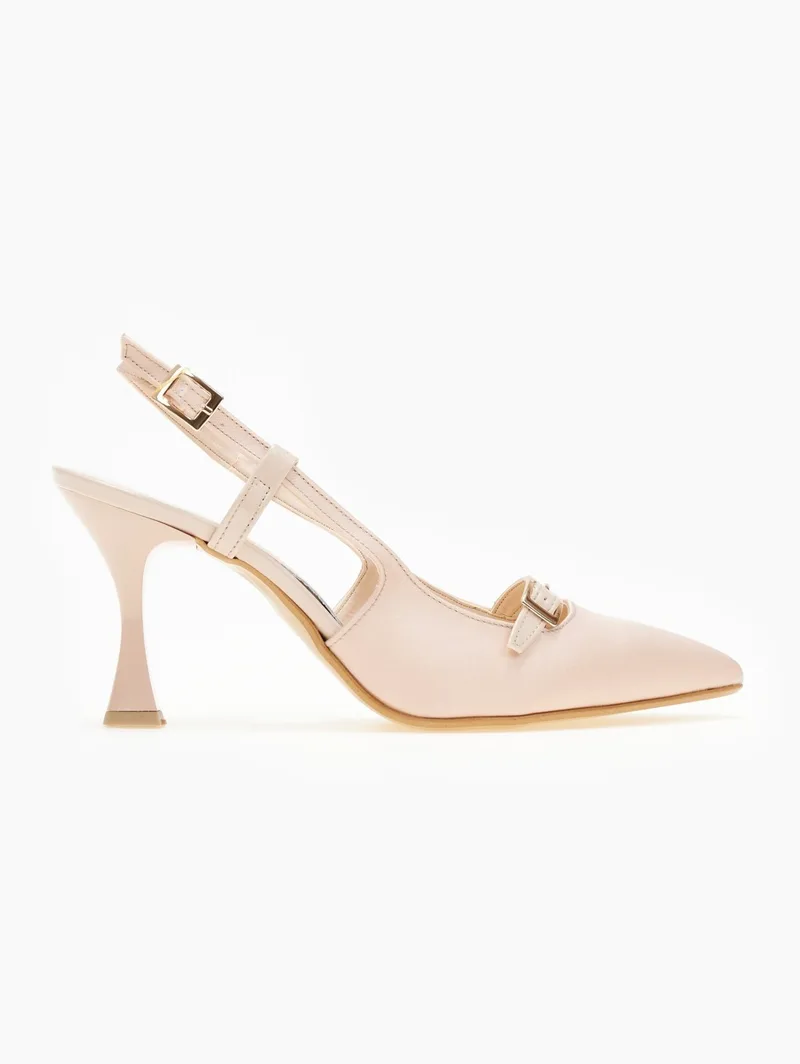 TFP Satin Pointed-Toe Pumps - 760 - Nude