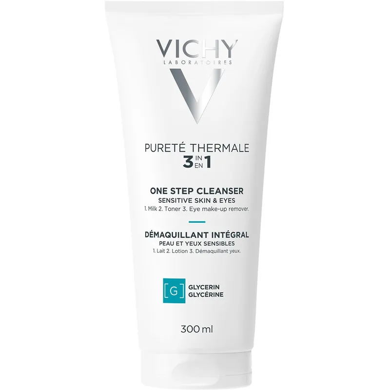 Vichy Purete Thermale 3in1 One Step Cleanser Sensitive Skin & Eyes Τονωτική Λοσιόν Προσώπου που Συνδυάζει Γαλάκτωμα & Ντεμακιγιάζ Ματιών 300ml