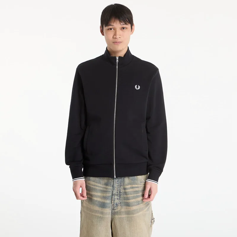 Φούτερ FRED PERRY Zip Through Sweatshirt Black XL