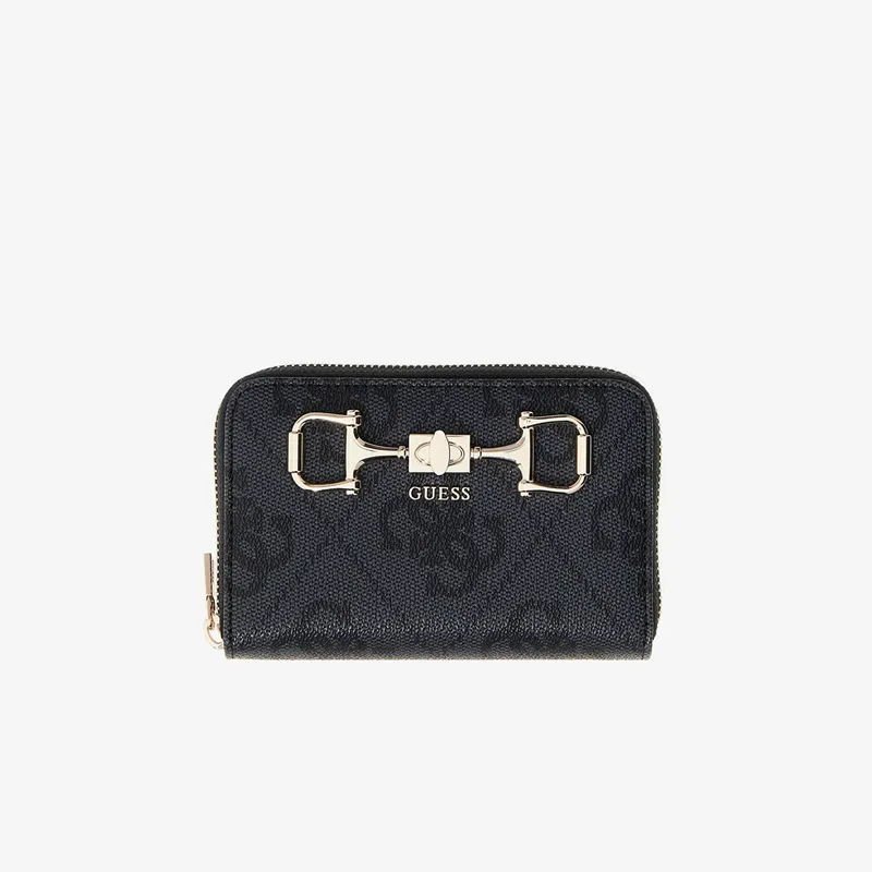 Πορτοφόλι GUESS Janie Logo Slg Med Zip Around Coal Logo Universal