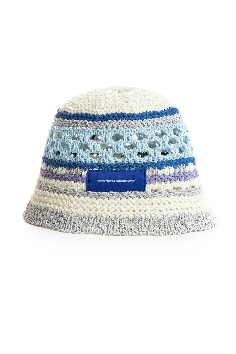 MOD WAVE MOVEMENT Καπέλα MWM Wicker Striped Bucket Hat - BLUE-MW092410518-BLUE
