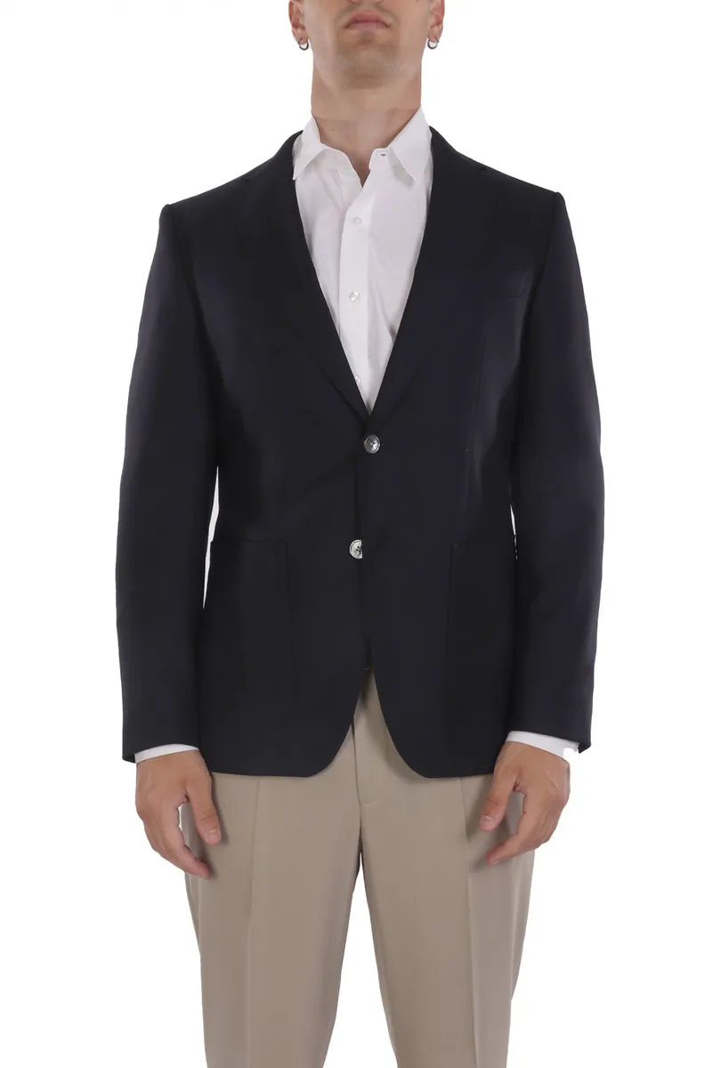 BOSS ΣΑΚΑΚΙ BLAZER ΜΙΚΡΟΣΧΕΔΙΟ SLIM FIT H-HUTSON-2PP-253 ΜΠΛΕ