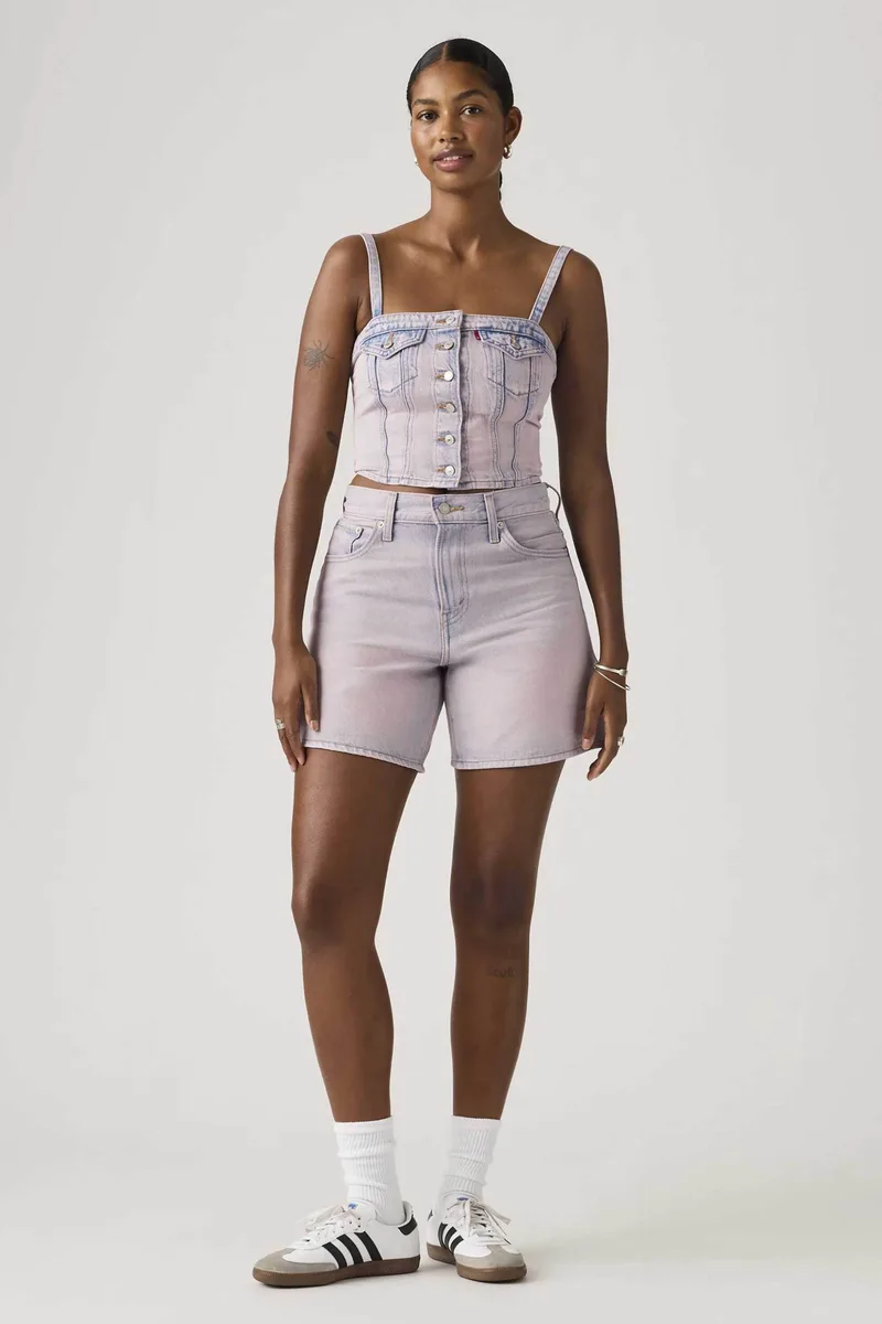Levi's® γυναικεία denim βερμούδα ψηλόμεση πεντάτσεπη Baggy Fit - A93110031 Ροζ Ανοιχτό