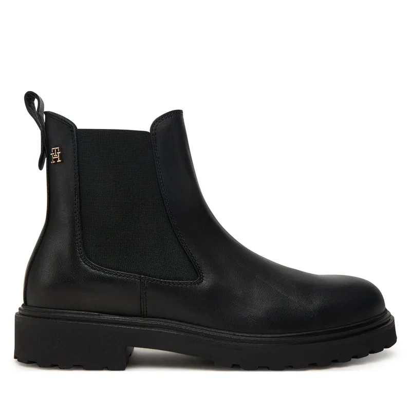 Μποτάκια με λάστιχο Tommy Hilfiger Cleated FW0FW08766 Μαύρο