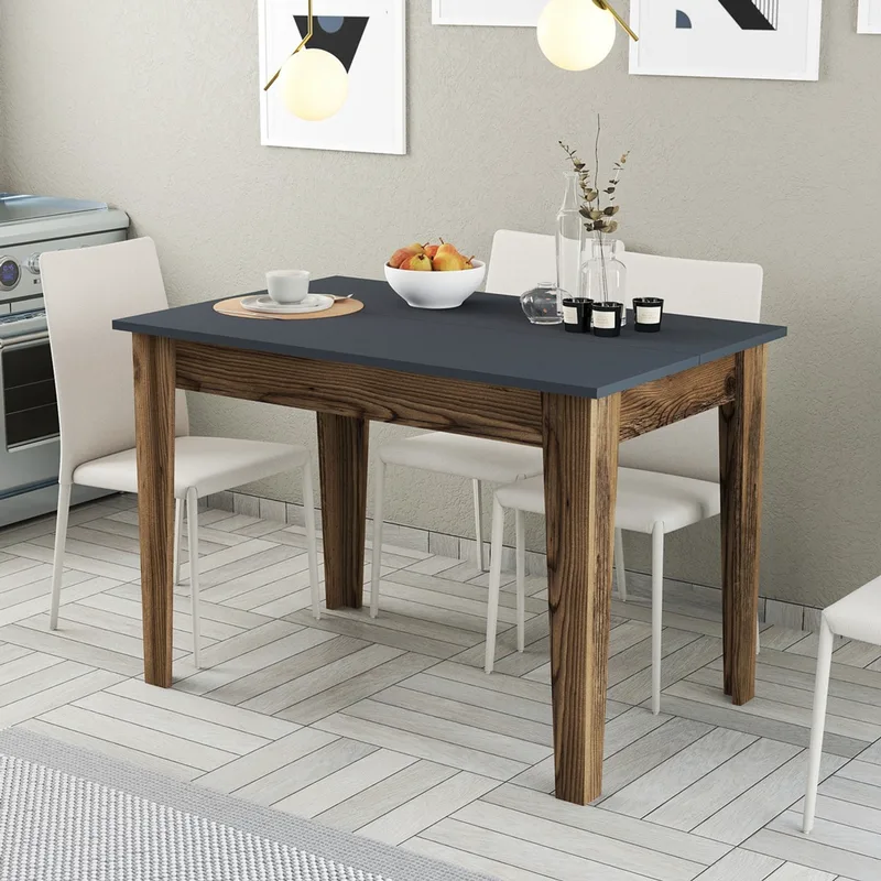 Τραπέζι Κουζίνας Kiev 504 - Walnut, Anthracite 845Hct2101 (110x75x72 cm)