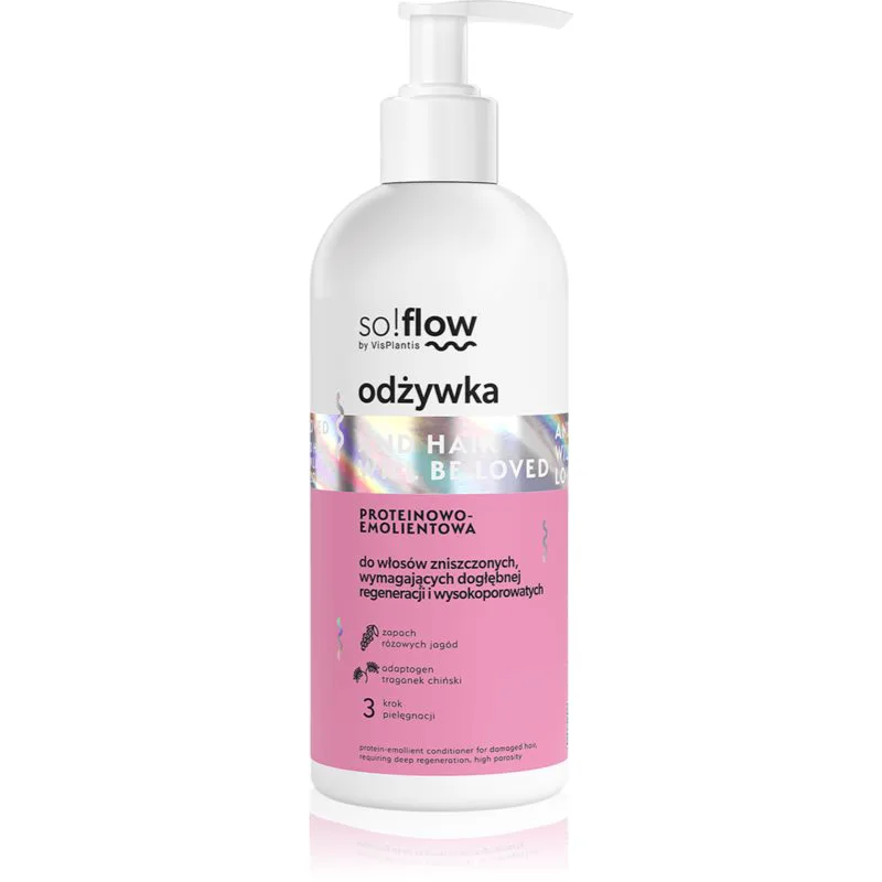 so!flow Damaged Hair Protein-Emollient Conditioner δυναμωτικό μαλακτικό για κατεστραμμένα μαλλιά 300 ml