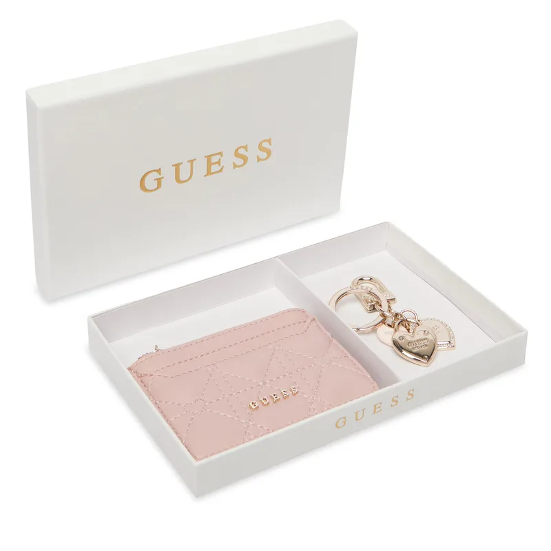 Σετ Θήκη Επαγγελματικών Καρτών & Μπρελόκ Guess GFBOXW P6202 Ροζ