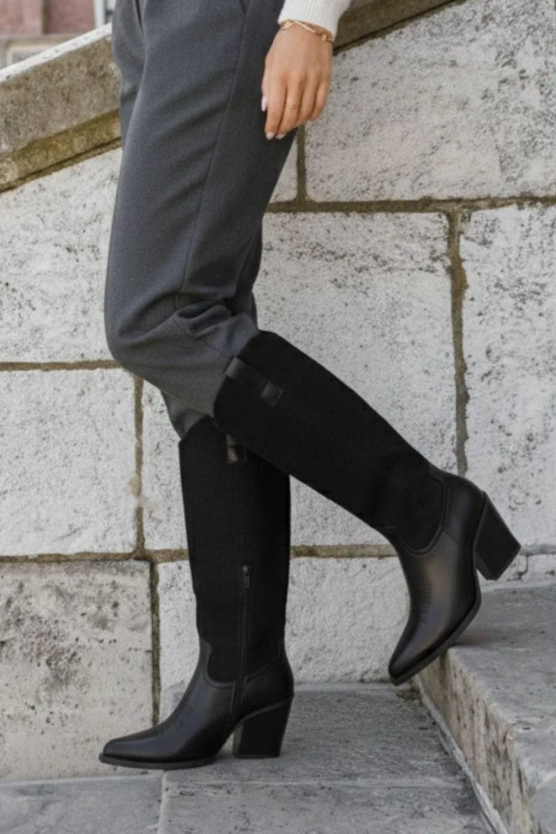 MARQUIIZ Cowboy Boots Pointed Toe - 6358A - Black Matte