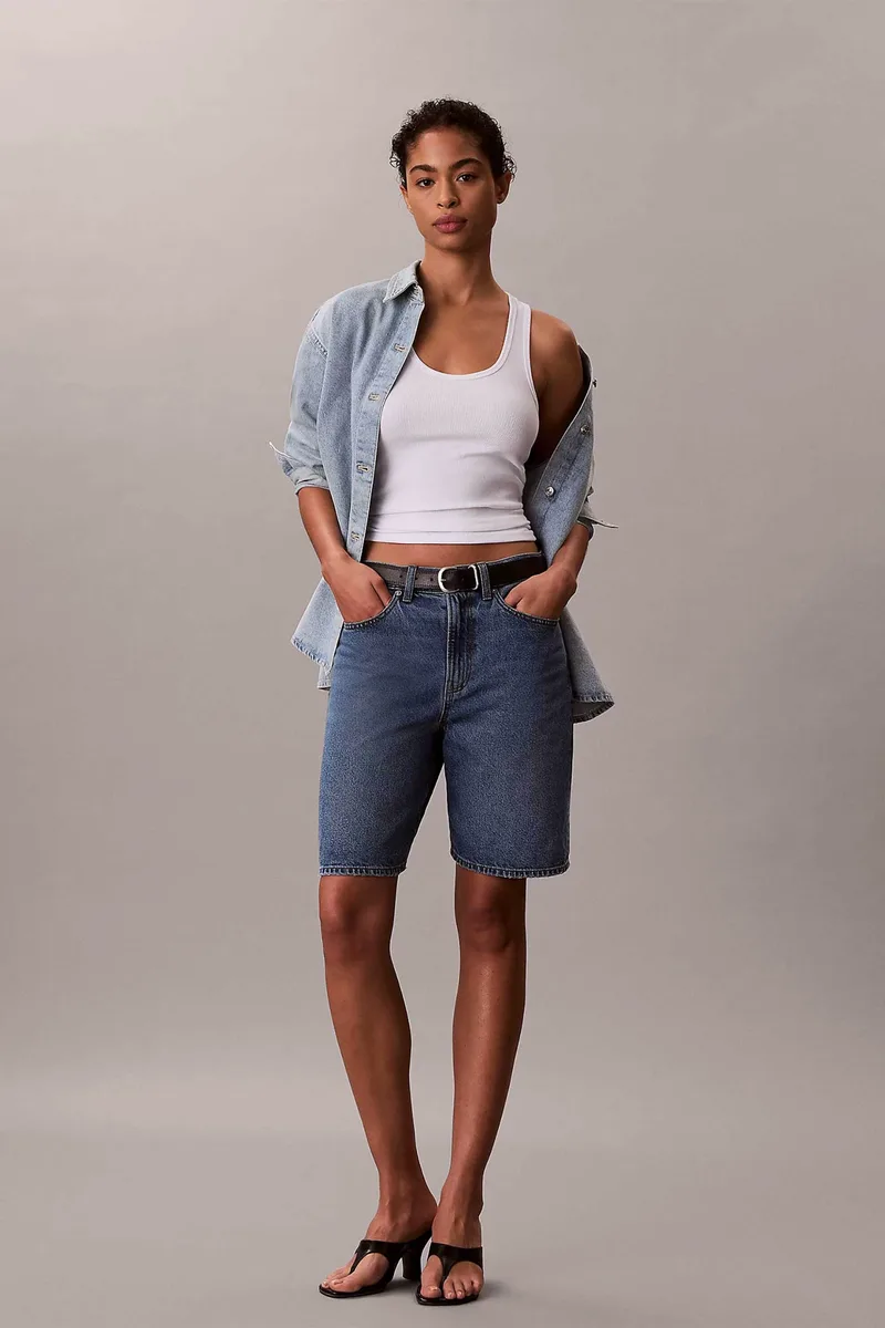 Calvin Klein Jeans γυναικεία denim βερμούδα - LV047F674G Denim Blue