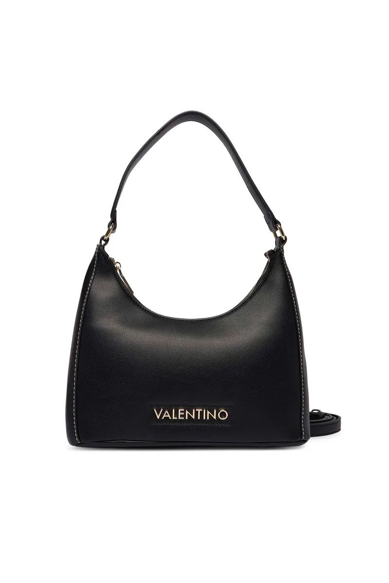 Valentino γυναικεία τσάντα ώμου με μεταλλικό λογότυπο "Aury Re" - 73LVBS9OB07/AUR Μαύρο